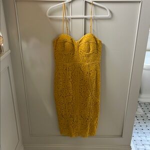 Bardot Yellow Lace COCKTAIL Dress- NWT